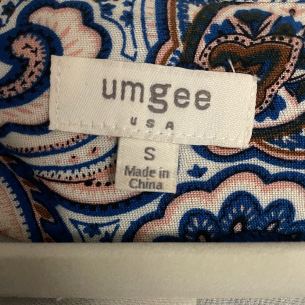 Umgee Priscilla Paisley Zip Up Bomber Jacket - Yellow & Blue Floral - S - Picture 9 of 11